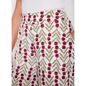 Mint Velvet Neutral Floral Print Wide Leg Trousers